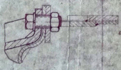 Схема крепления кронштейна бортового щитка к надгусеничной полке объекта 432 и предсерийного 434